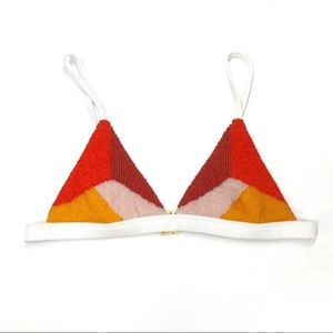 NWT SKYE & STAGHORN Forbode Beaded Bikini Top Orange